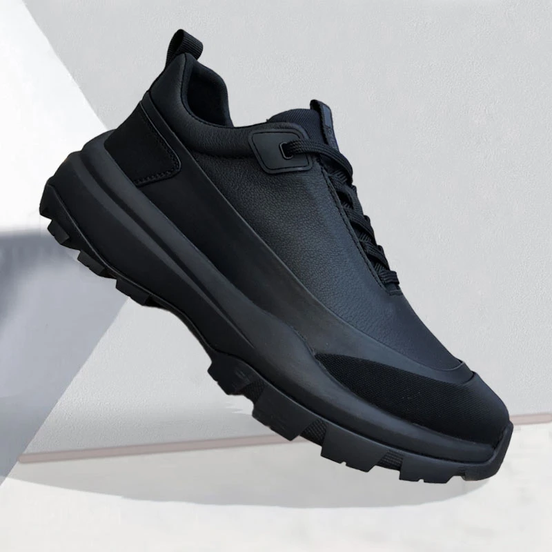 真皮男鞋高档男士休闲皮鞋男款百搭透气韩版运动鞋时尚厚底运动鞋