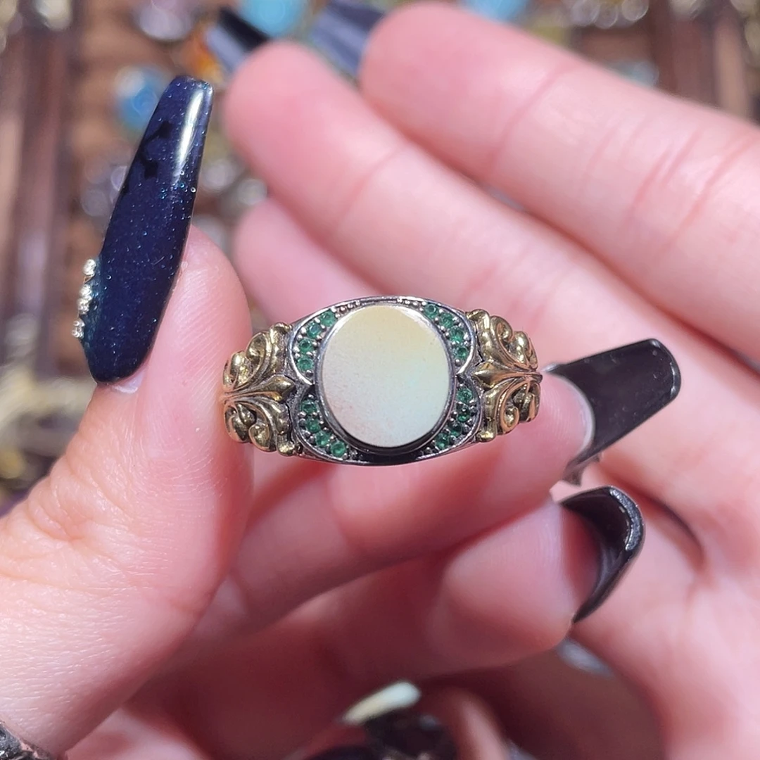 绿松石银S925镶嵌戒指