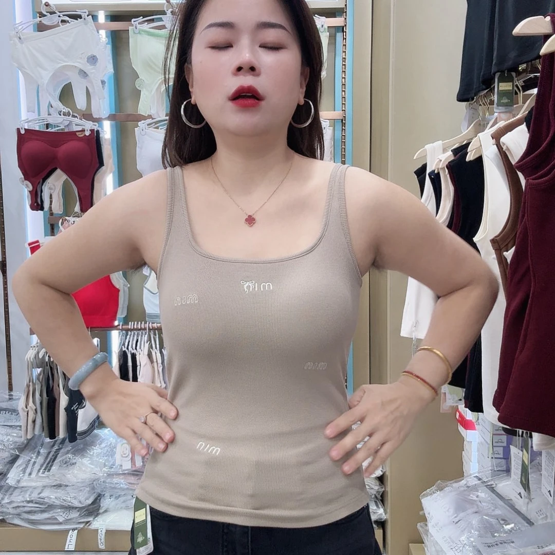 棉2539卡其色美背背心