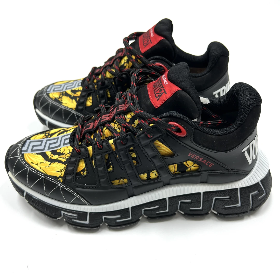 未使用 VERSACE/范思哲 黑金防滑耐磨厚底休闲鞋 39码/全新全套/