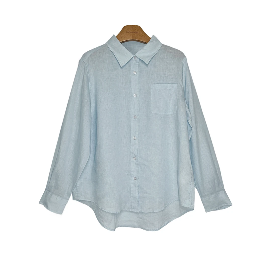 来了一波chao老钱L牌色织亚麻长袖衬衫269