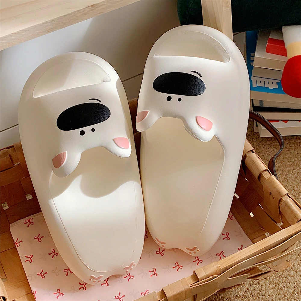 细细条 夏季少女心凉拖鞋2025新款情侣厚底男女趣味大鼻狗狗拖鞋