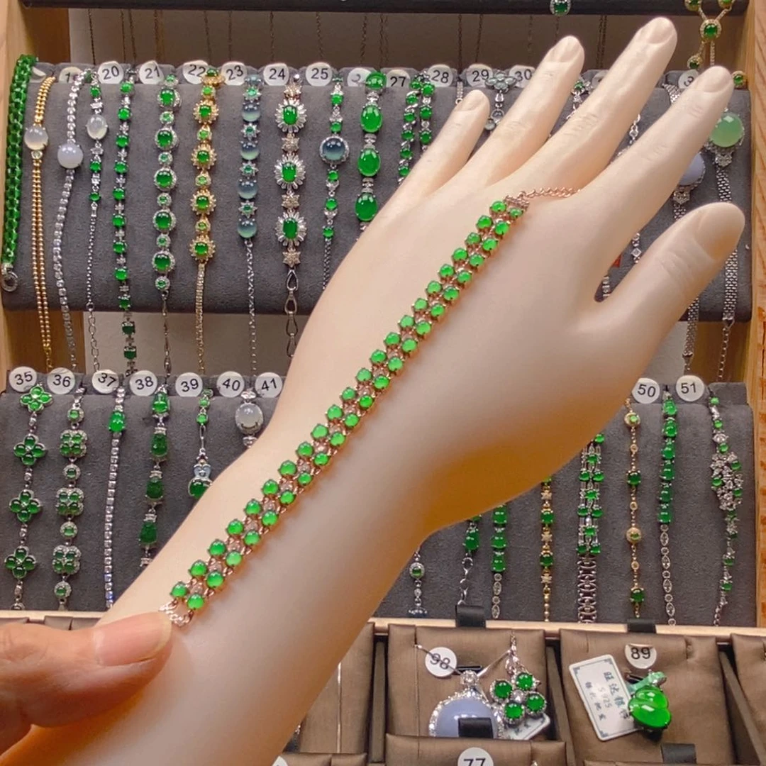 颈饰银S925镶嵌翡翠翡翠手链