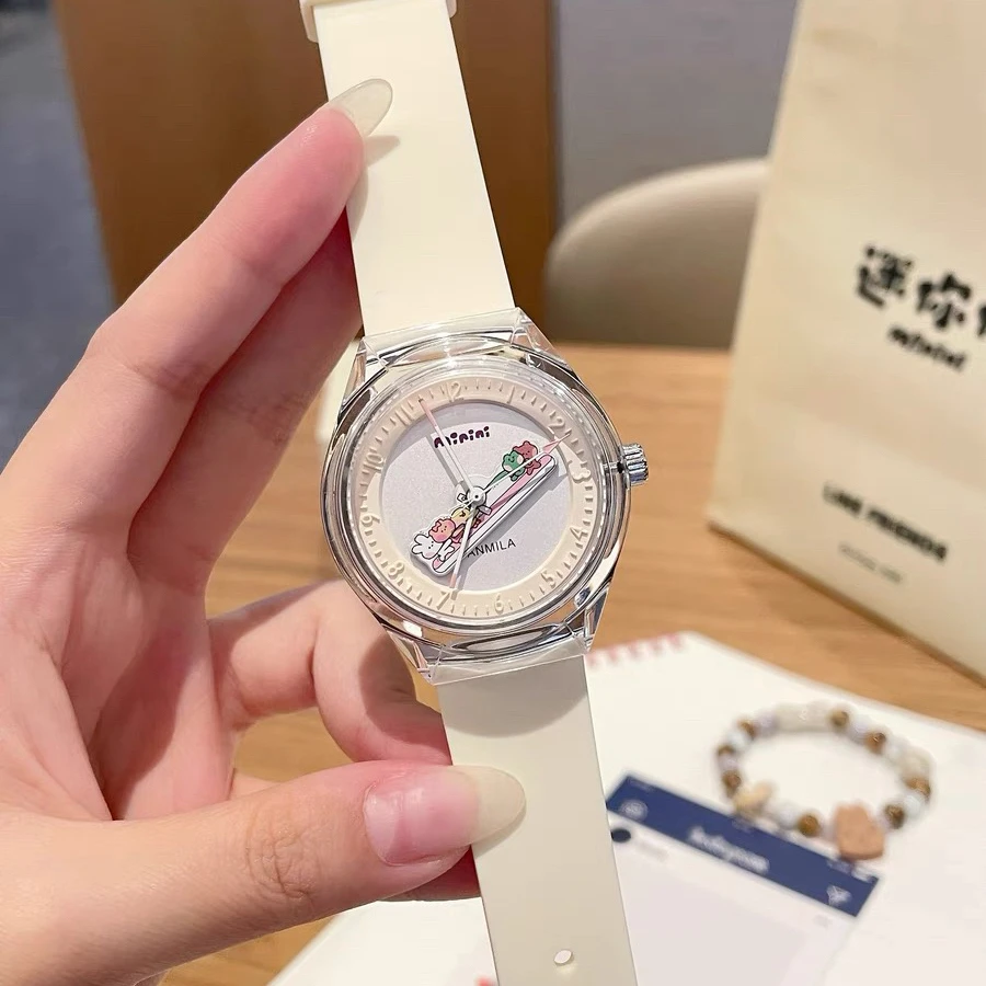 番米拉手表女款学生初高中minin联名跷跷板旋转手表女ins小众设计