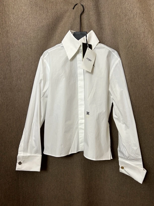 99新 FENDI/芬迪 芬迪白色衬衫 微瑕