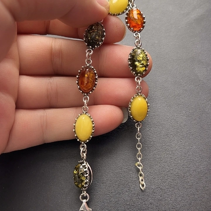 琥珀未镶嵌裸石手链