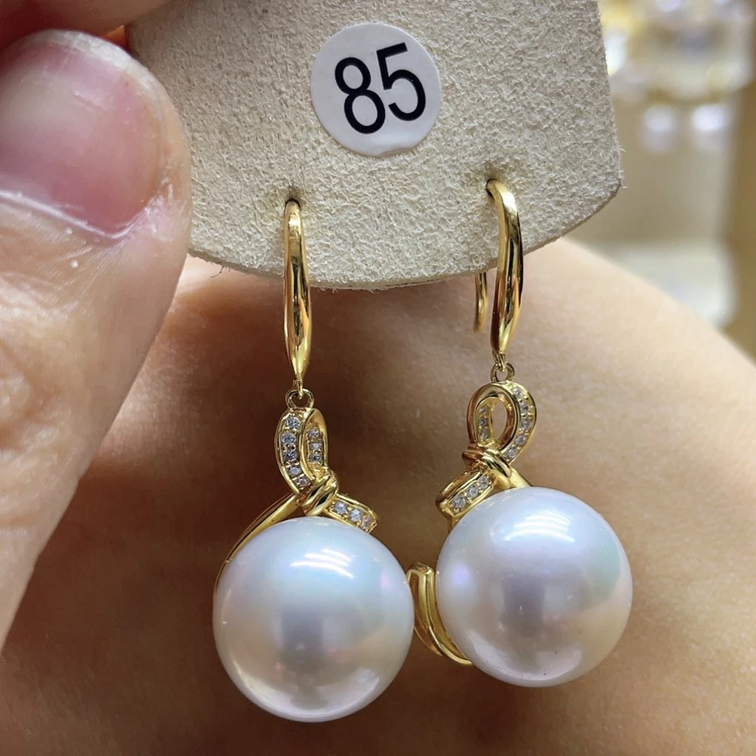 银S925镶嵌淡水珍珠耳饰