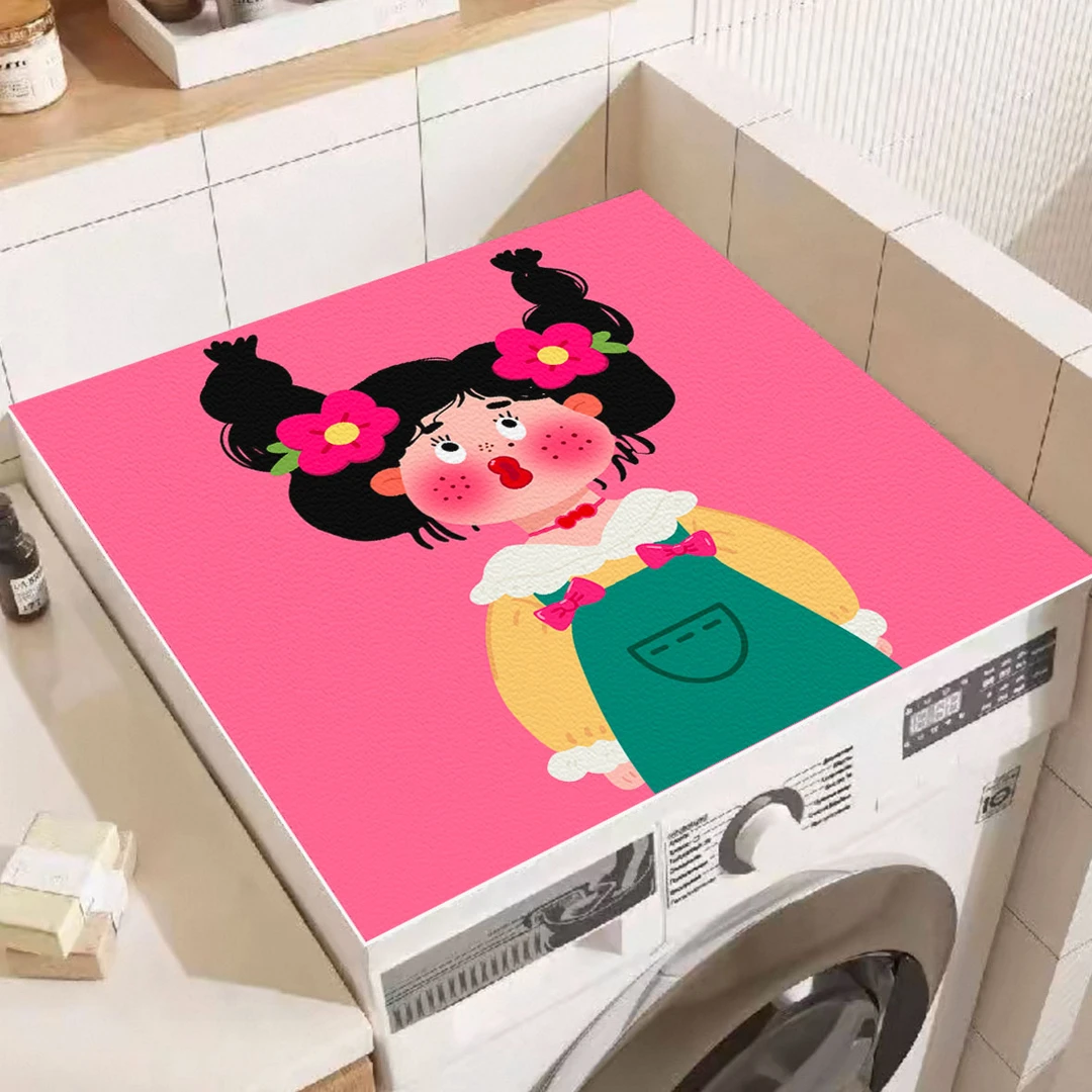 皮革滚筒洗衣机垫家用加厚防滑防尘盖垫防水简约吸水裁剪防油免洗