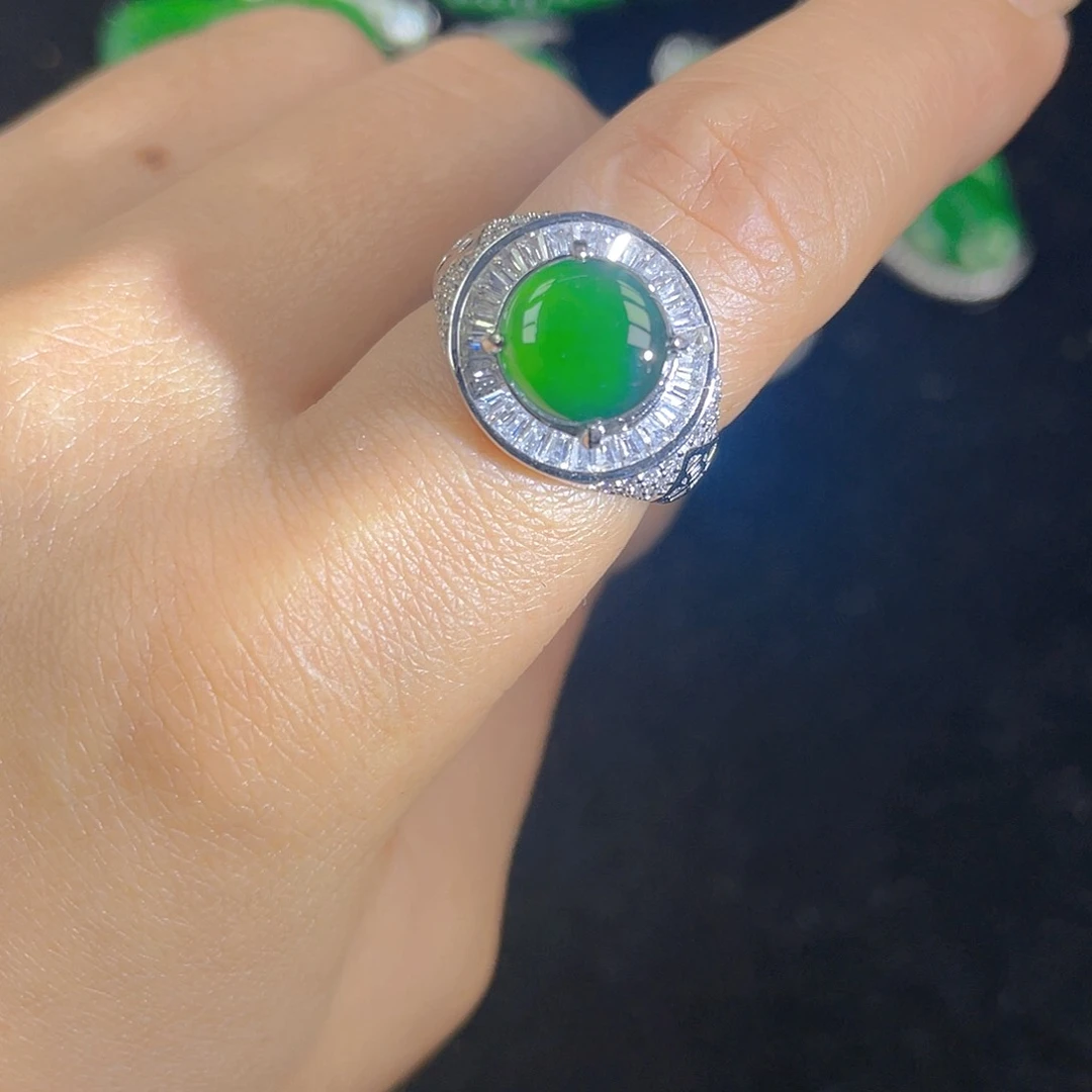 翡翠吊坠(不含链)银S925镶嵌