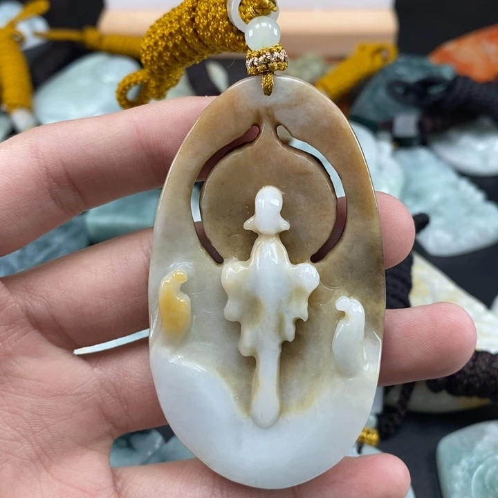 翡翠未镶嵌颈饰天然保真a货翡翠