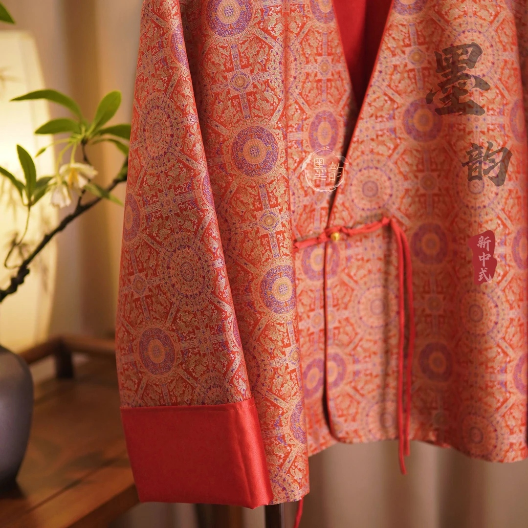 八达晕五重围高定宋锦外套新中式斜襟杨幂版气质百搭2025春