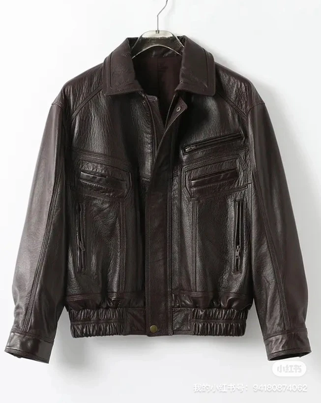 YUEER 杨树林同款进口泡皮女装皮衣秋冬翻领百搭女士时尚女外套
