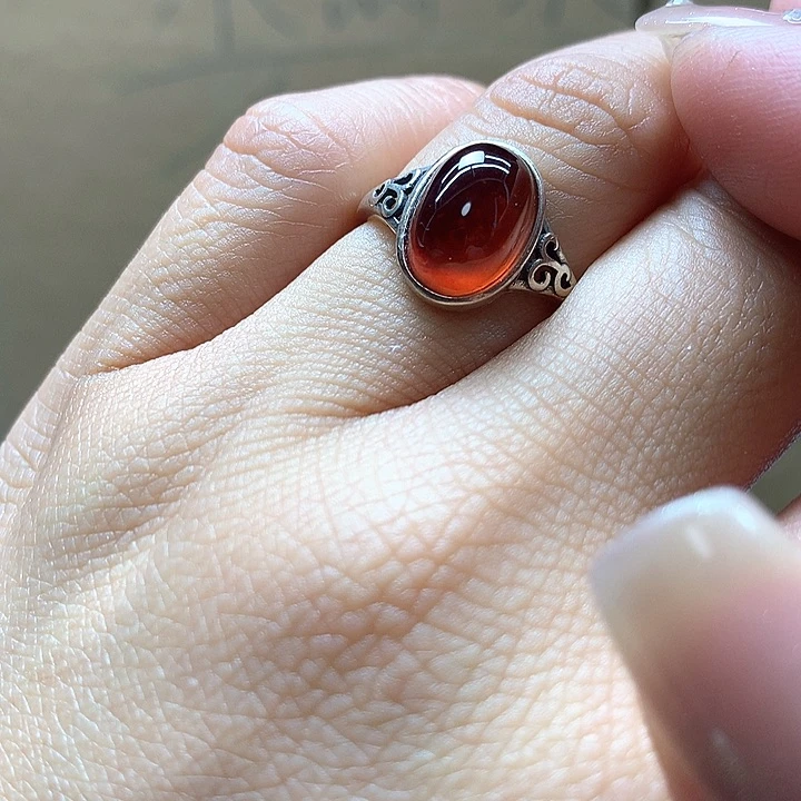 水晶水晶戒指银S925镶嵌