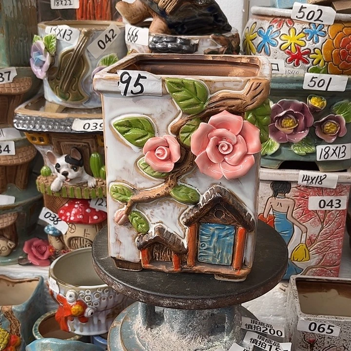 粗陶材质多肉花盆