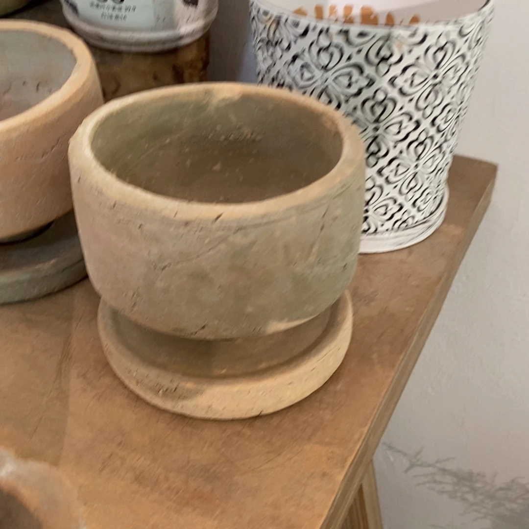 瑕疵高脚钵带托盘 偏白