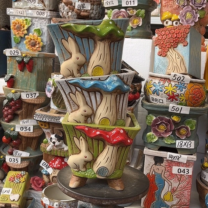 粗陶材质多肉花盆