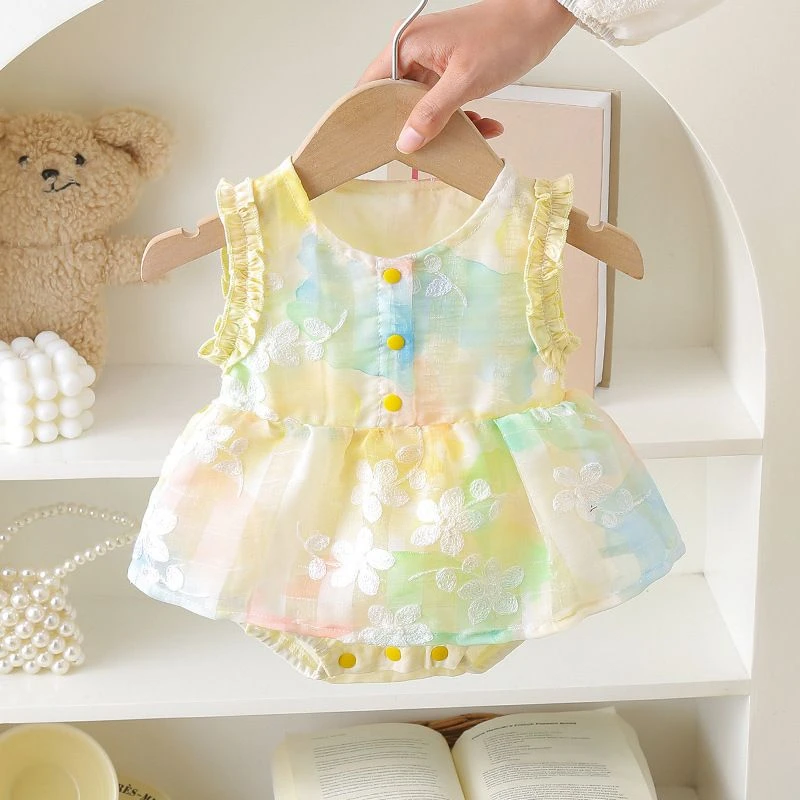 新生儿夏季新款夏季衣服女宝宝连体包屁衣婴儿包屁裙短爬