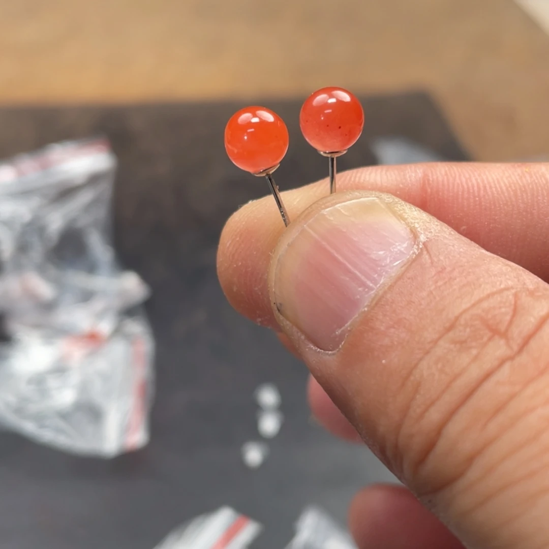 【闪购商品】南红玛瑙银S925镶嵌耳饰