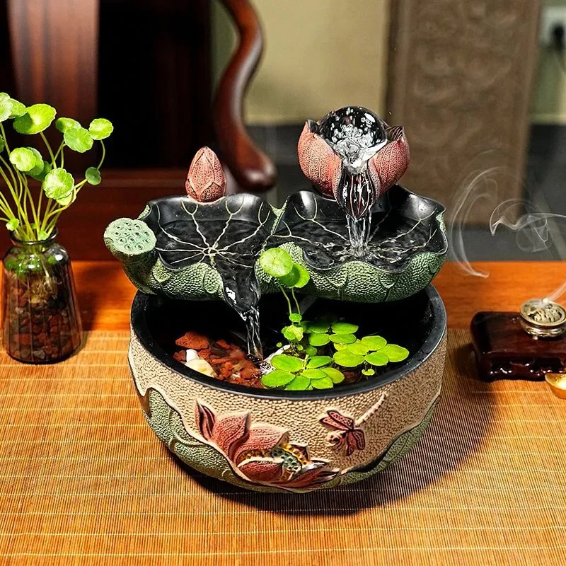 中国风室内桌面流水摆件客厅书房茶室装饰循环水景观新居开店礼品