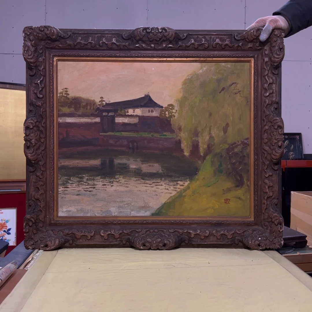 绘画杉*屏风框画茶空间设计