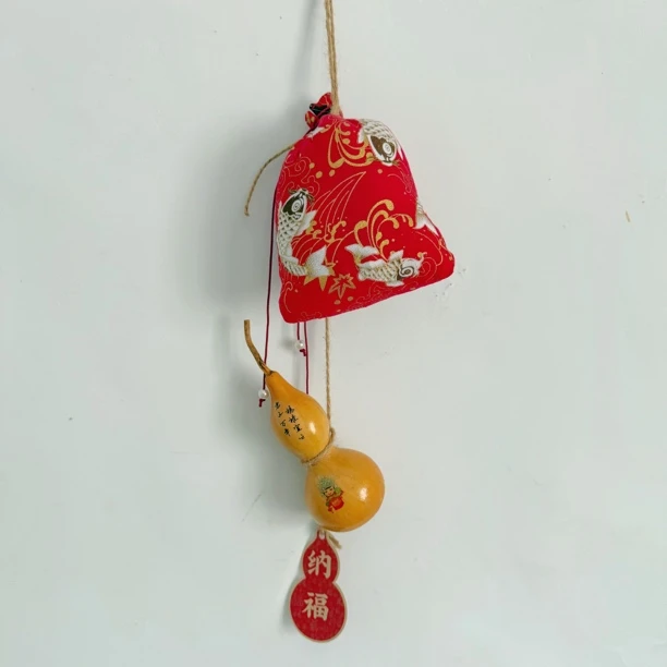 七枝桃树枝传统香囊精美挂饰