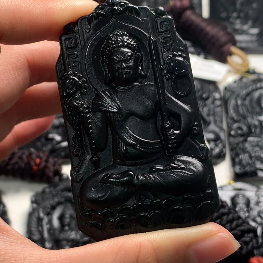 天然缅甸a货钢琴黑挂件