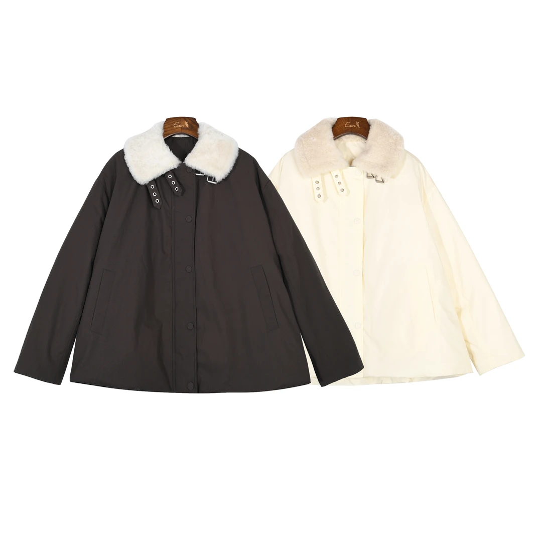 MODE【巴恩】拉贡毛领羽绒服