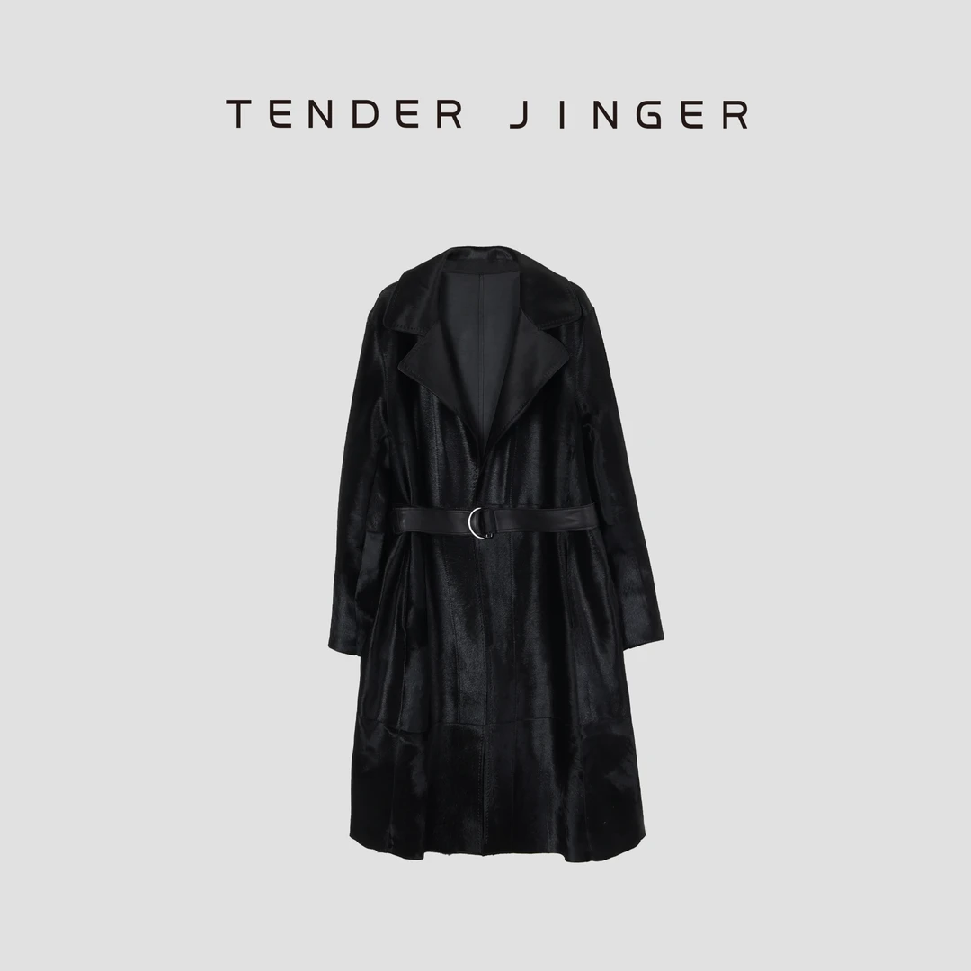 【奢】胎牛毛系带收腰皮毛一体外套T44JIY78979