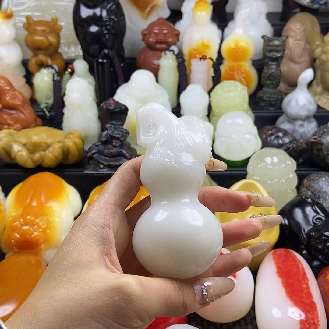 无花朵原石雕刻把件