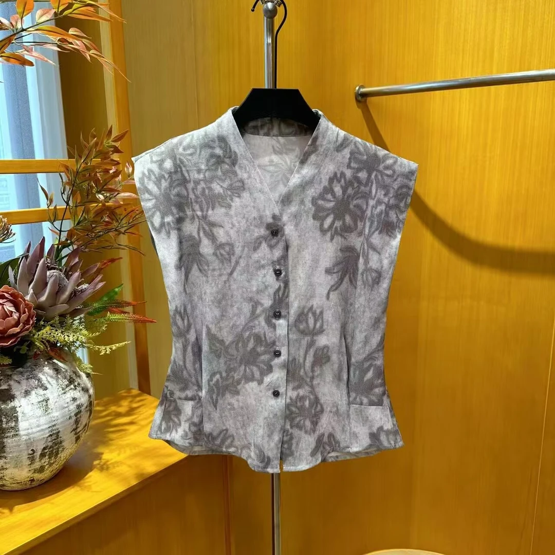 YS【雨露】2106新中式国风薄款时尚洋气高定上衣短袖