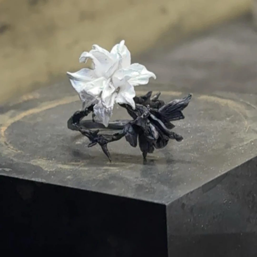 合金戒指 双相黑白曼陀罗戒指（非质量问题，no退no换介意慎拍！）