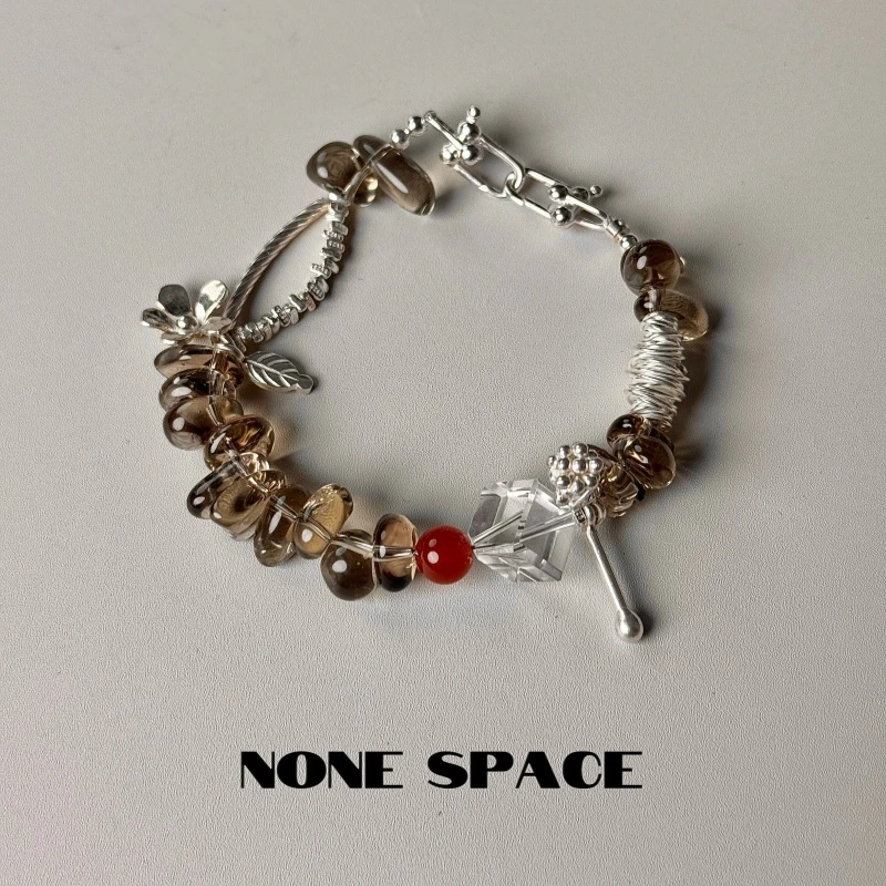 无境NONE SPACE【玛格丽特】原创设计红兔毛白方糖茶晶水晶手串