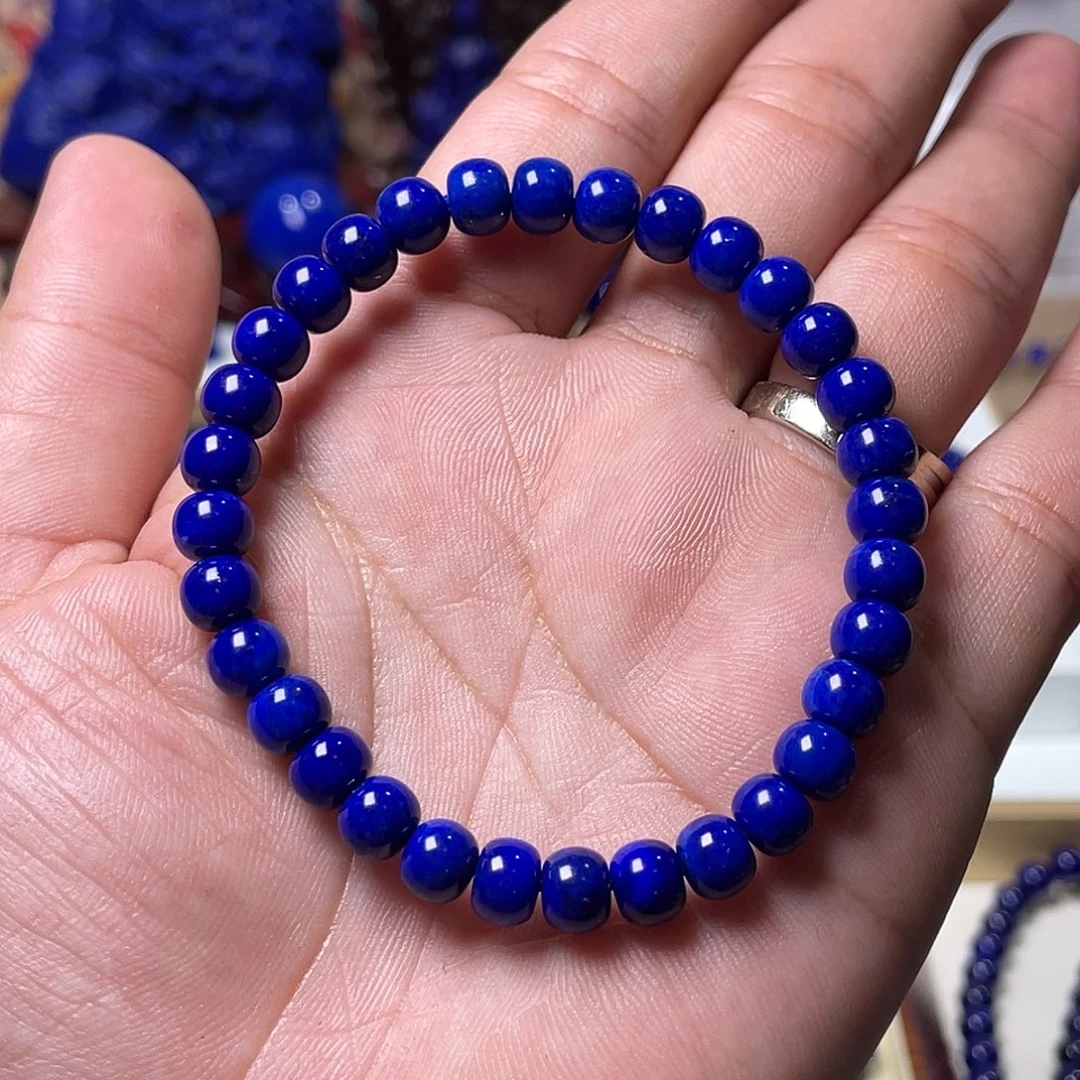 青金石未镶嵌精工7mm老型手串