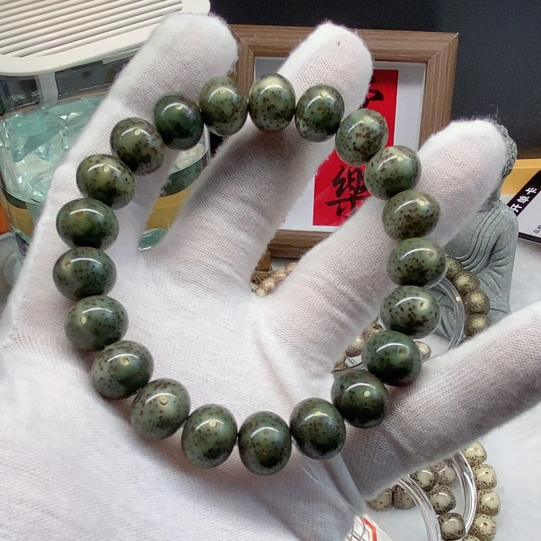 星月菩提手串12正月绿幽灵苹果