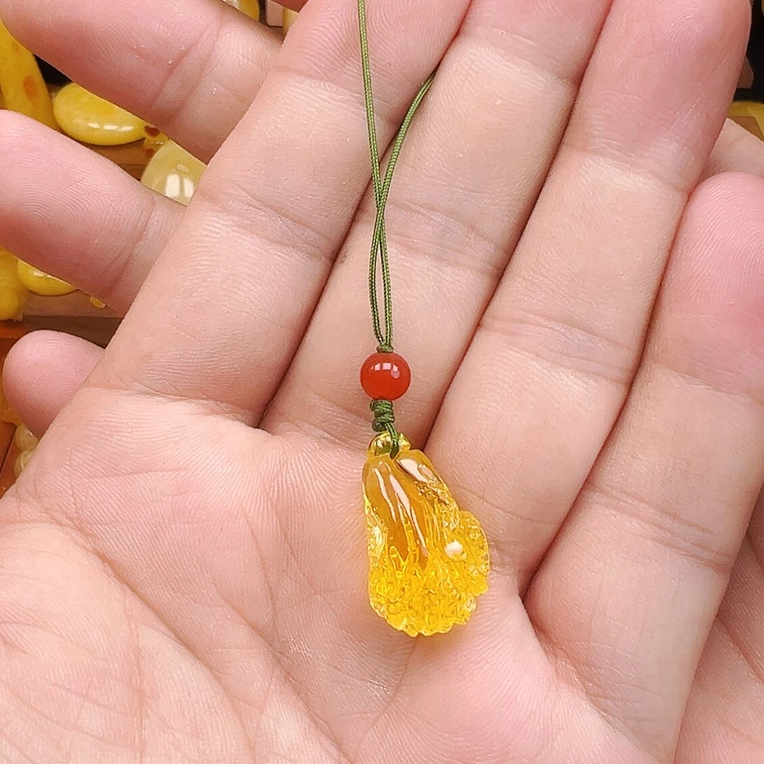 蜜蜡未镶嵌珠宝奇石手机链，开播福利