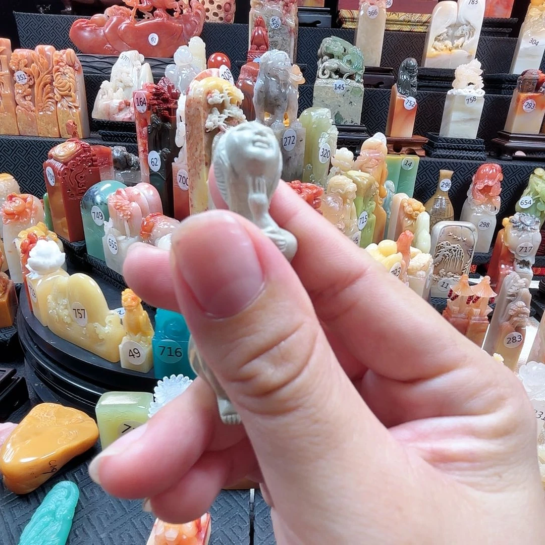 寿山石其他美女手把