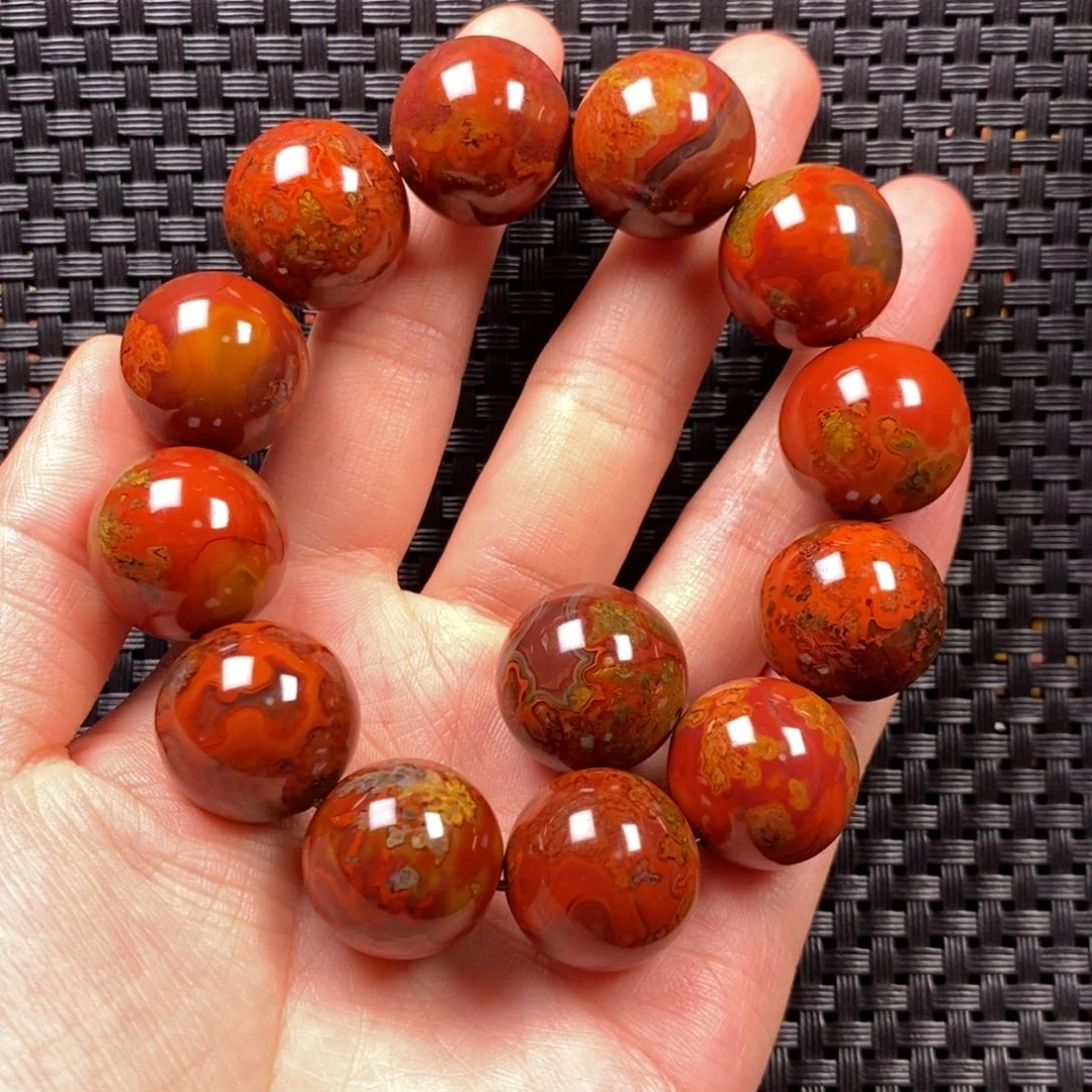 玛瑙/玉髓手串未镶嵌茶*战国红手串