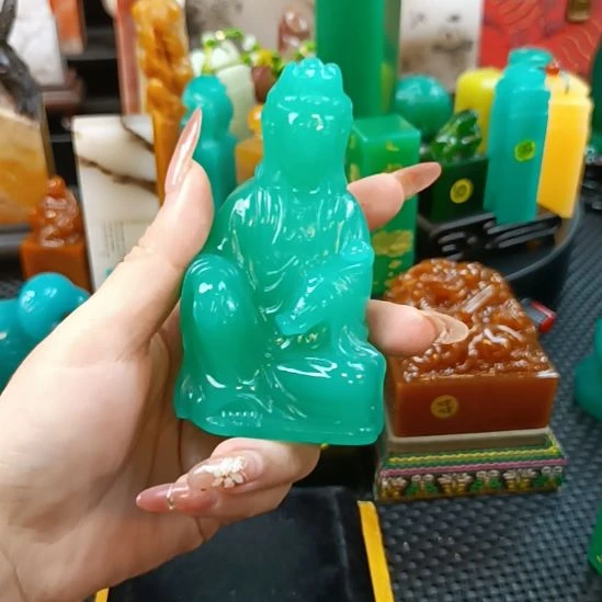 印石寿山石观音微瑕