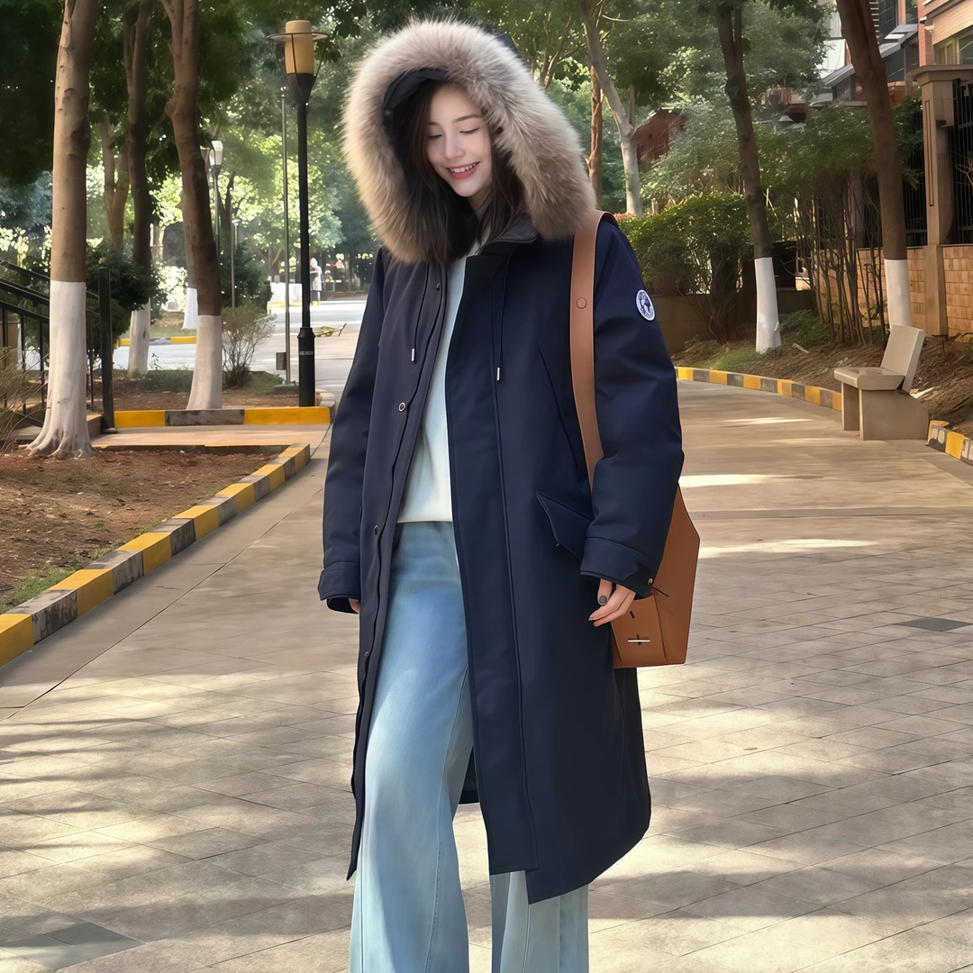 高级感长款羽绒棉服女派克服秋冬季新款宽松韩版显瘦加厚保暖外套