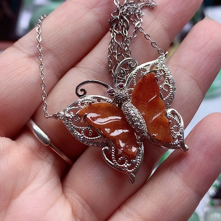 颈饰银S925镶嵌翡翠翡翠