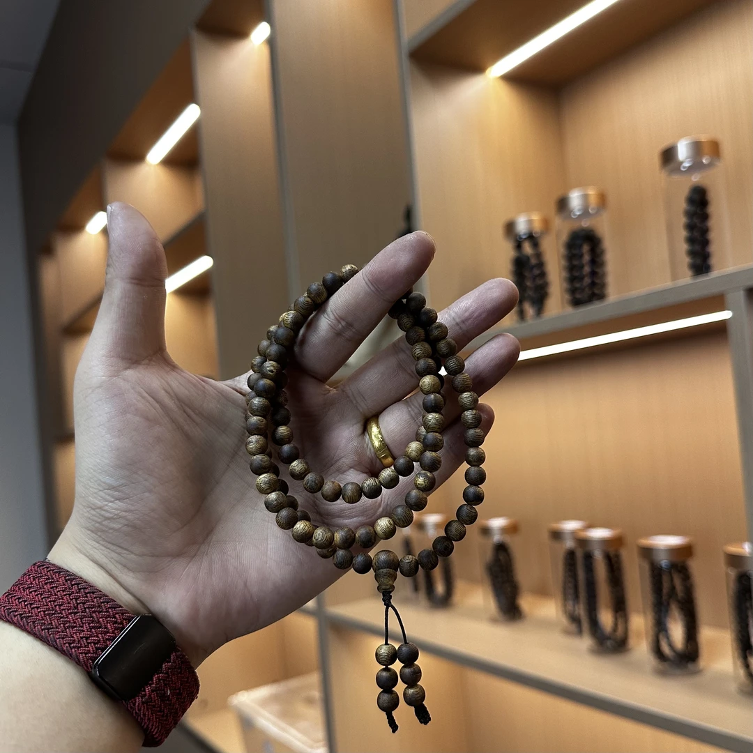 【男女适戴】7mm14克+圆珠多圈108颗种植绿棋楠-多样性其一发货