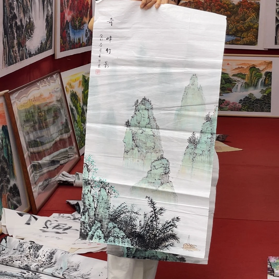 奇峰竹影竖版，小画喜欢去拍