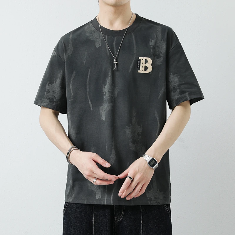 2圆领短袖薄款夏季水洗宽松型T恤