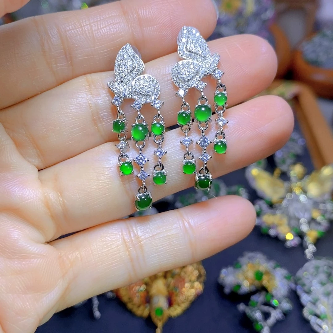 翡翠颈饰银S925镶嵌天然翡翠