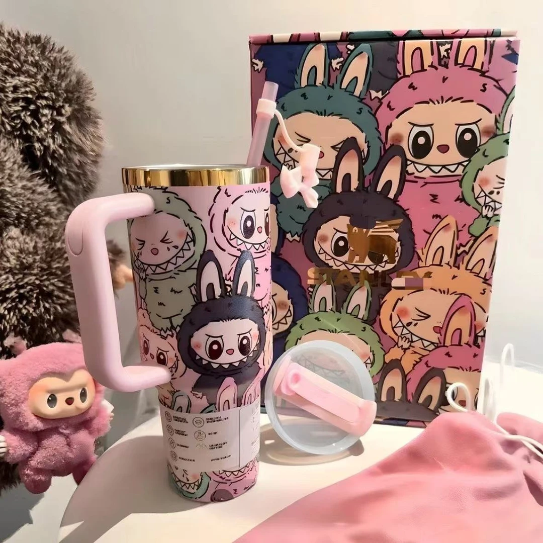 美版爆款可爱拉布布少女婴童心冰霸杯保温保冷带杯套