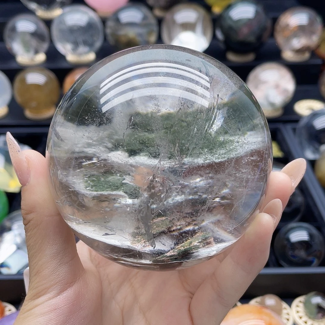 水晶未镶嵌珠宝半成品天然幽灵86.5mm