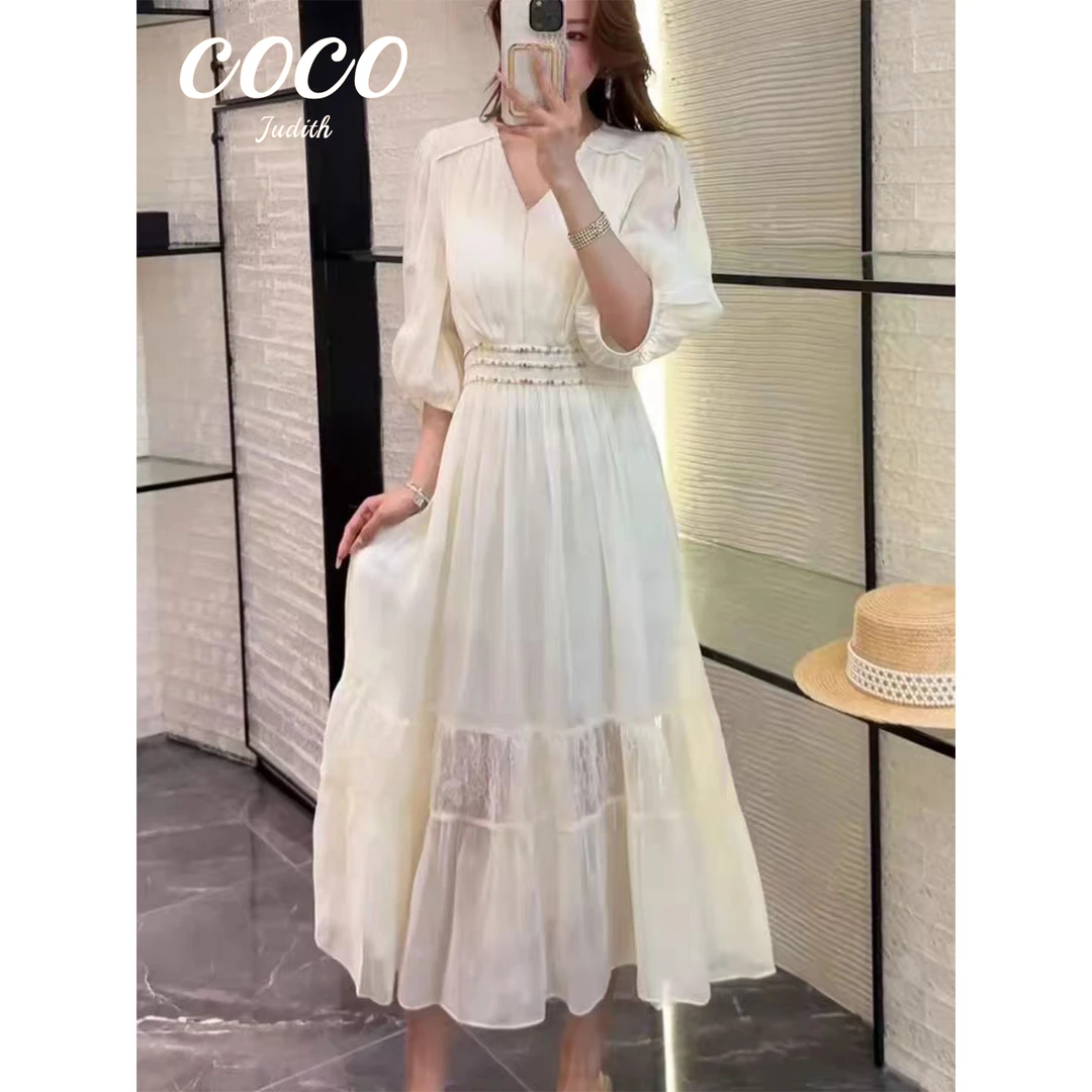 【RG6823】2025新款夏季时尚气质日常百搭显瘦收腰设计感连衣裙