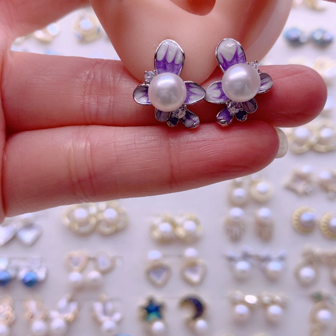 耳饰合金淡水珍珠