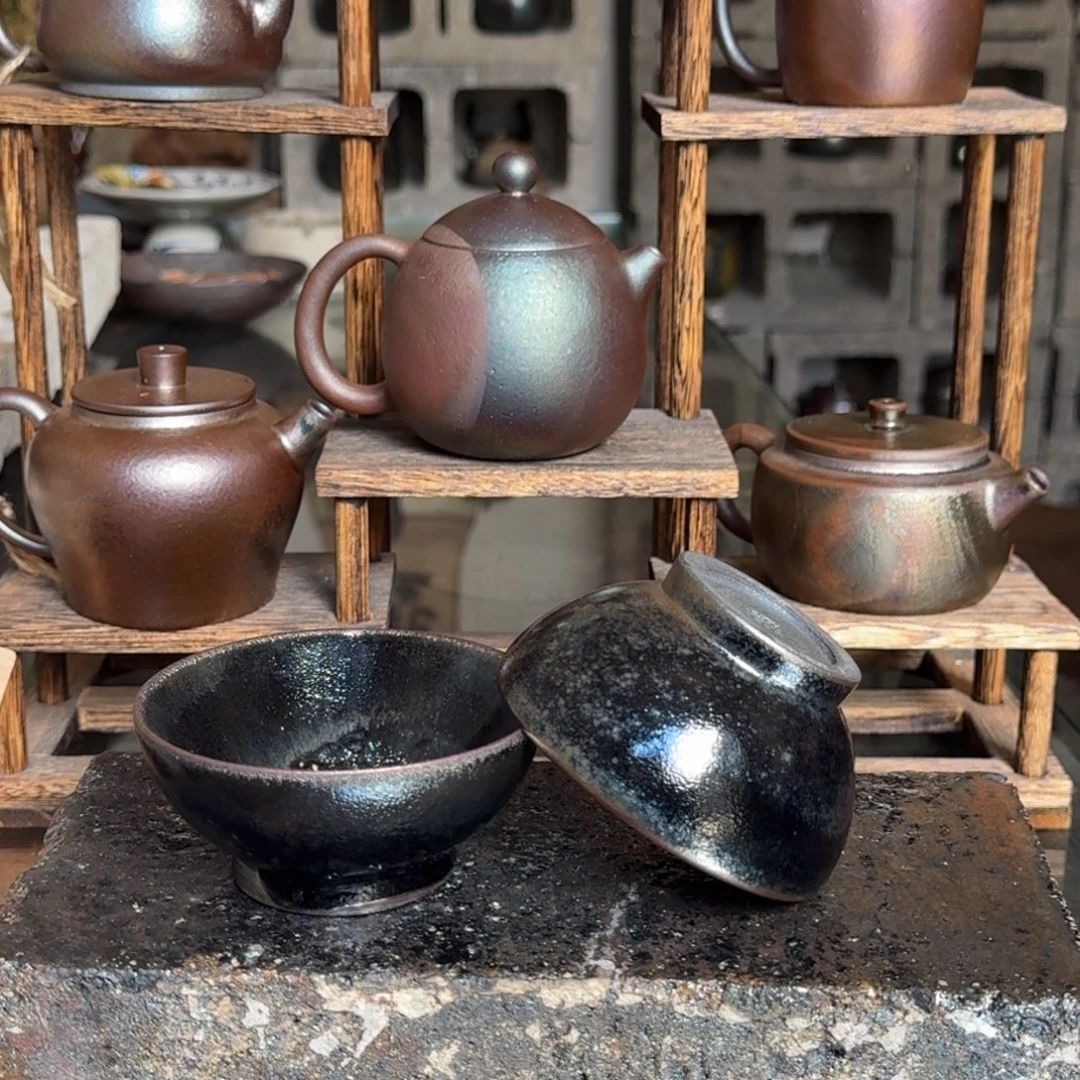 建水紫陶紫泥柴烧茶具