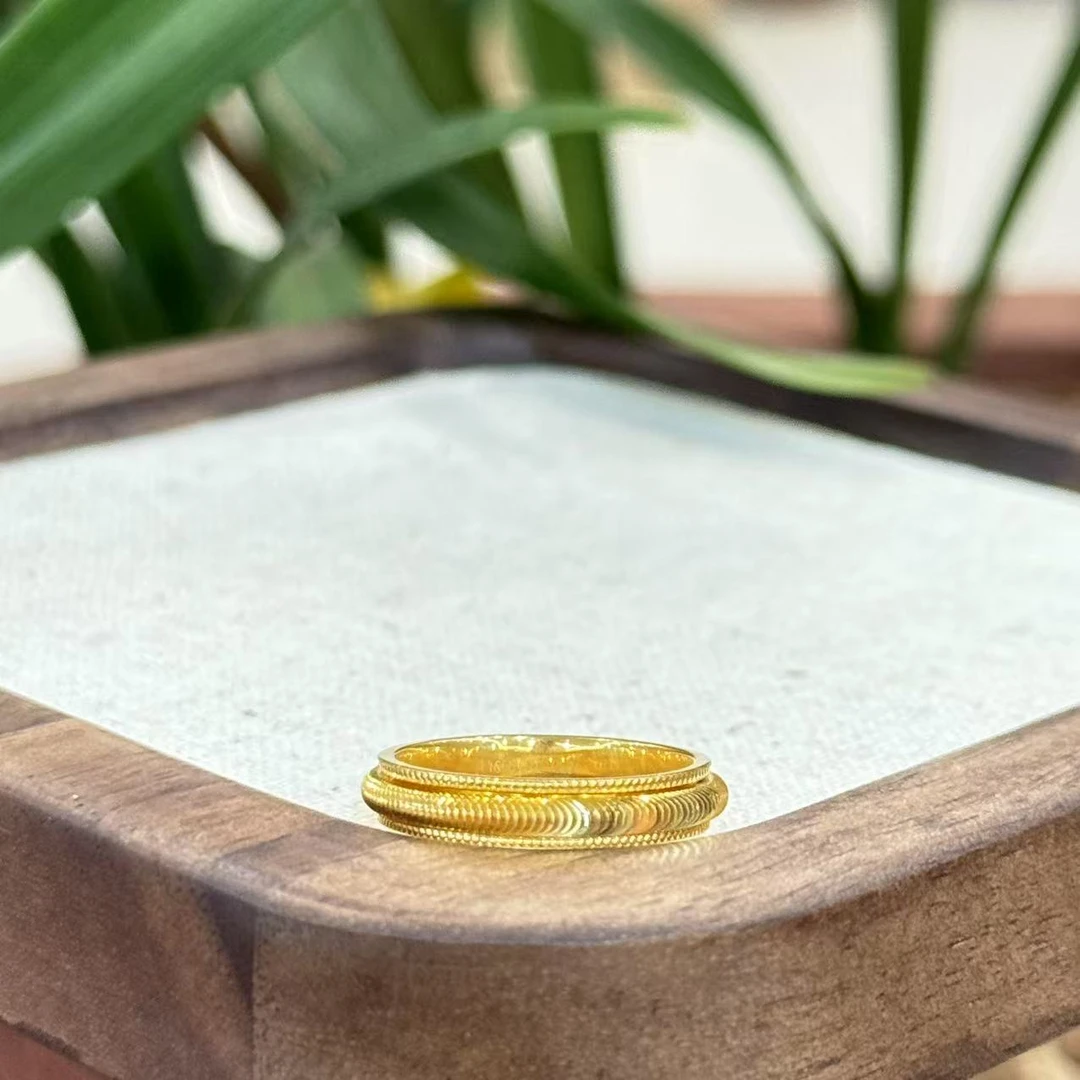 X【转动猫眼】足金999，5g精工戒指